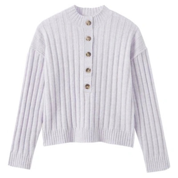 ❌DONATED❌ Frank & Oak | Button Down Seawool Sweater (Lavender) - Picture 2 of 5